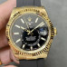 Super Clone Rolex Sky-Dweller m336238-0002 Yellow Gold Black Dial Rubber Straps 42mm Men’s Watch RSK019