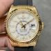 Super Clone Rolex Sky-Dweller m336238-0003 Yellow Gold White Dial Rubber Straps 42mm Men’s Watch RSK020