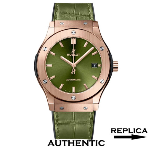 Top Clone Hublot Classic Fusion 542.OX.8980.LR 42MM Green Dial 18K King Gold HB003