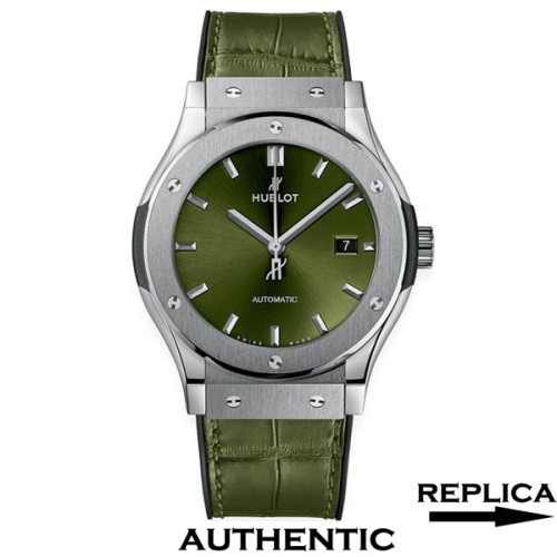 Top Clone Hublot Classic Fusion 542.NX.8970.LR/RX 42MM Green Dial Titanium HB004