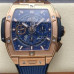 Super Clone Hublot Spirit of Big Bang Chronograph 18k Rose Gold Blue Skeleton Dial HB027