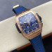 Super Clone Hublot Spirit of Big Bang Chronograph 18k Rose Gold Blue Skeleton Dial HB027