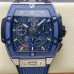 Super Clone Hublot Spirit of Big Bang Chronograph Titanium Case Blue Skeleton Dial HB028
