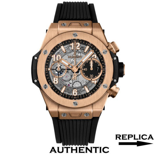 Super Clone Hublot Big Bang UNICO Skeleton Dial Chronograph 42mm 18k Rose Gold Case HB042